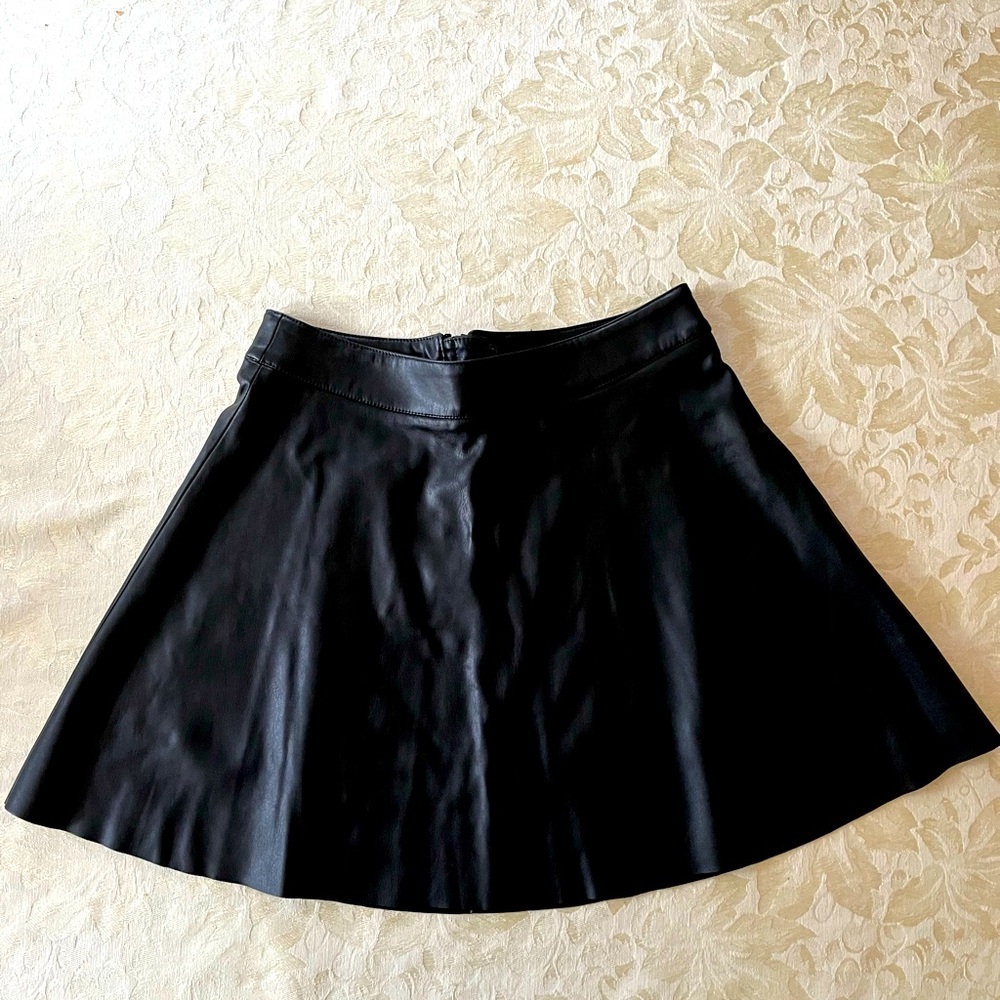 H&M Faux-leather Mini Skirt